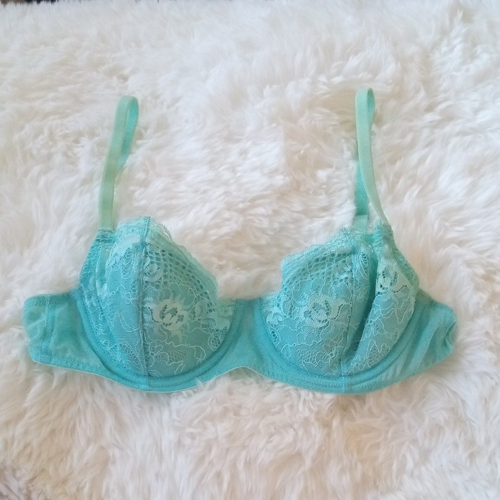 5/$13 Lace Underwire Bra in Aqua